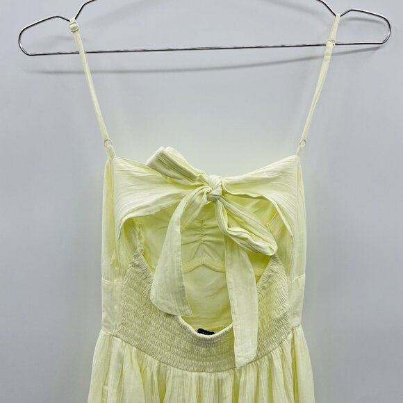 American Eagle Womens Size XS Sleeveless Tiered Long Maxi Dress in Light Yellow - Picture 4 of 7